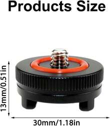 Adaptador de zapata caliente para cámara DSLR con tornillo de montaje de tornillo de trípode  de 1/4 pulgadas para cámaras DSLR, luz intermitente de video - 1 - Ver 6