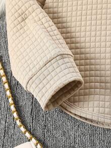 Tween Girl 2-Piece Casual Fashion Street Style Girls' Clothing Set, Knitted Long-Sleeved Hoodie And Flared Pants, Solid Color, Suitable For Home And Outdoor Casual Wear. - Apricot - View 4