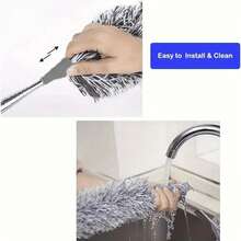 Multifunctional Retractable Duster With Bendable Head - Reusable And Washable For High Ceilings, Furniture And Car Cleaning