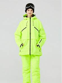Women Winter Coats - Lime Green - View 4