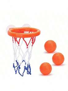 1 Set Baby Bath Tub Basketball Hoop Toy, Suction Cup Holder Bathroom Water Play Basketball Shooting Toy, Indoor Mini Basketball Hoop With 3 Balls - Multicolor - View 3