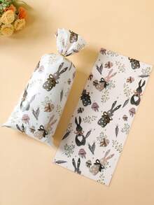 100个复活节兔子礼品袋，兔子胡萝卜图案糖果袋，复活节彩蛋寻宝游戏礼品包装袋，糖果饼干食品包装袋，复活节派对回礼袋，复活节派对装饰，复活节快乐装饰，复活节彩蛋寻宝游戏派对用品，复活节派对用品，复活节兔子装饰，春季装饰，派对回礼，礼品包装袋 - 彩色 - 查看 6