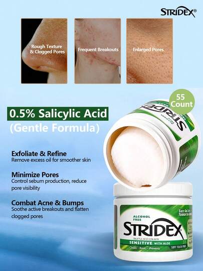 55 Adet Salisilik Asitli Yüz Temizleme Pamuk Pedleri, Nazik Peeling, Yağ Kontrolü, Gözenek Sıkılaştırma, Temizleme, Gözenek Küçültme ve Aydınlatma