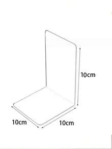 2个现代透明亚克力L型书架，承重力强，适用于书架、教师学校礼物、办公室装饰、返校用品、家居装饰，节省空间的书架收纳架，可放置书籍、海报、个性化书签，是教室、图书馆、家庭、爱书人士、书籍配件、阅读角、桌面展示架的理想之选，简约书架设计