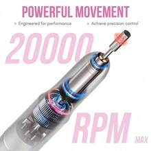 专业电动美甲打磨套装，指甲锉打磨机，美甲美足套装，家用及沙龙美甲抛光打磨工具 - 粉色 - 查看 7