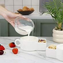 1个带把手的陶瓷汤/饼干杯或麦片碗，早餐杯，可盛牛奶、麦片、饼干、薯片、水果、蔬菜，也可作派对蘸酱碗使用。 - 彩色 - 查看 10