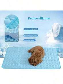 Pet Summer Cooling Mat For Dogs Cats Breathable Washable Foldable Cool Pad For Home Travel Crates Kennels Anti-Slip Pet Sleeping Mat - Blue - View 4