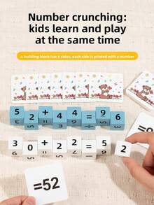 1 Set de Ayudas Didácticas para Juegos de Competición Matemática Infantil, Juguete de Operaciones Numéricas de Batalla para 2 Jugadores de 3-6 Años, Juego de Mesa Interactivo Padre-Hijo de Educación Temprana con Respuesta Rápida de Suma, Resta, Multiplicación y División - Multicolor - Ver 5