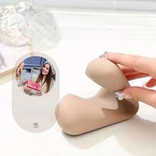 حامل فرشاة مكياج محمول من السيليكون - منظم سفر ناعم وأنيق لأدوات المكياج، أبيض