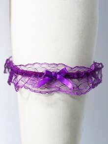 (نمط الدانتيل العشوائي) 1 قطعة من الحزام الأنيق من الدانتيل، مع فيونكة، سلسلة الفخذ العرائسية، حلقة الساق المرنة، شريط الساق، حزام الساق، إكسسوار الموضة النسائية، حفلة الزفاف، الحفلات الرسمية، ملابس داخلية عرائسية، فستان، زينة التنورة، هدية مثالية للوصيفة، مناسبة لحفلة الزفاف، الحفلات الرسمية - متعدد الألوان - مشاهدة 17