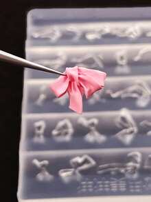 Long Silk Band Hand-Carved Bow, Mini Bow, Nail Carving Decoration Tool, Diy Nail Art Mold
