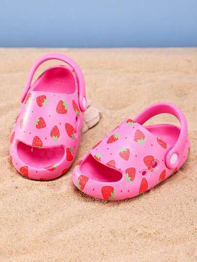 1 Pair Cute Printed Breathable Non-Slip EVA Soft Outdoor Beach Sandals For Toddler Girls & Boys, Suitable For Summer