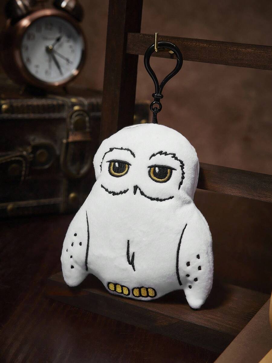 HARRY POTTER X SHEIN 1 件 Hedwig 可爱毛绒吊坠，猫头鹰形状，可挂在包包、钥匙、装饰钥匙扣吊坠上 - 白色 - 查看 1