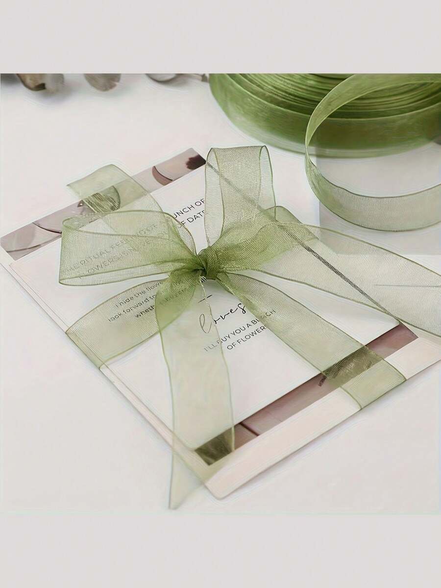 Sheer Ribbon, Soft Tones, Vibrant Colors - Suitable For Wedding Decor, Gift Wrapping, And Floral Arrangements - Made Of Polyester Satin - Ideal For Parties And Craft Projects - Elegant Decorative Material With Glossy Finish And Smooth Texture - Multicolor - View 1