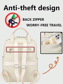 Anti-Theft Retro Pu Soft Leather Backpack Women Purse, Multi-Functional And Stylish Daily Bag, Multi-Pocket Lightweight Travel Bag, Large Capacity Simple School Bag, Convenient Book Bag, Suitable For Students, Nurses, Teachers, Business People, Travel And Vacation, Business Trips, Daily Commuting, Shopping, Office, Dating, Hiking, Training, Work, Birthday Gifts, Holiday Gifts, Mochilas