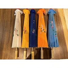 Paraguas de bambú decorativos para bodas en paquete único, adecuados para decoraciones y accesorios de bodas y vacaciones, paraguas de novia tradicionales hechos a mano, elegantes accesorios para fotografías y fiestas - Amarillo - Ver 10