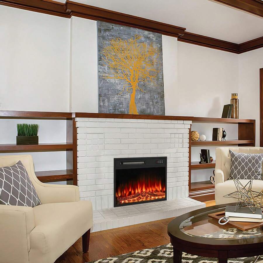 23Inch Electric Fireplace Insert With LED Realistic Flame,Small Recessed Fireplace Heater With Touch Screen&Remote Control,Portable Compact Fireplace With Adjustable Flame, Timer 750/1500W, 18-FPIH-A1,18-FPIH-A1-LPS,23-FPIH-A2,25-GMFP-A2024 - 查看 1