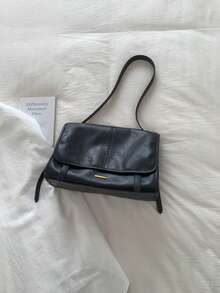 1个大容量单肩包，方形设计，简约风格女士通勤包，适合约会、购物、工作等场合。 - 黑色 - 查看 8