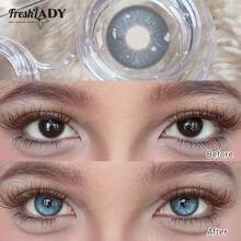 FRESH LADY Freshlady 14.50mm彩色隐形眼镜，2片装，年抛型，含水量40%，棕色/蓝色/灰色，柔软舒适，适合日常佩戴和派对妆容。 - 0 - 查看 7