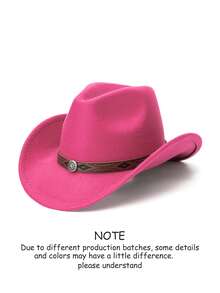 A Unisex Western Cowboy Top Hat With A Detachable Striped Floral Belt Buckle Is Perfect For Casual Daily Wear, Outdoor Activities, Horseback Riding, Music Festivals, Party Stage Performances And Western Cowboy Gatherings. It Is Also The Best Choice As A Fashionable Hat (One For Everyone). - Pu Flower Diamond Hat - View 8