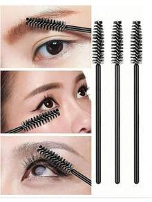 200pcs Black Exquisite Eyelash Brush, Eyebrow Brush, Makeup Brush For Eyelash Extension Combing - Multicolor - View 2