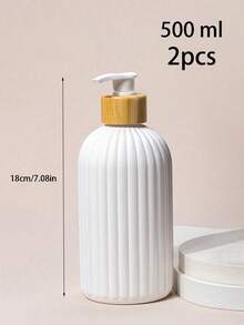 1 Bình đựng xà phòng 500ml có vòi bơm bằng tre, dùng cho phòng tắm, vòi sen, bàn làm việc, nhà bếp, phòng giặt ủi, trang trí phòng tắm gia đình, trang trí mùa thu trở lại trường học - trắng - Xem 7