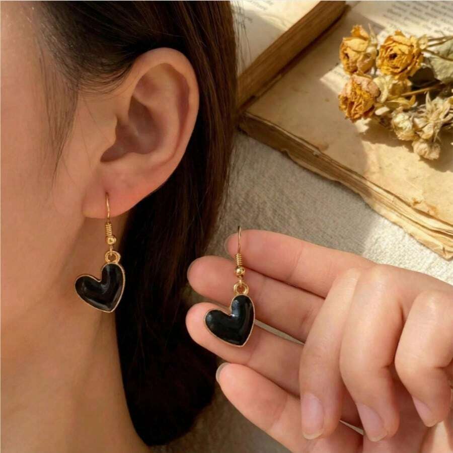 Women Stud Earrings - Black - View 1