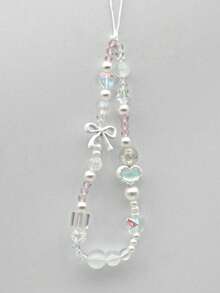 1pc Acrylic Bow Tie Phone Lanyard, CCD Camera Pendant, Keychain, Phone Case Accessory - Multicolor - View 3