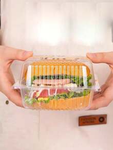Transparent Mini Hamburger Box, Single Serving Sandwich Packaging Box With Lid, Suitable For Stall Selling - Transparent - View 4