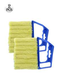 2 件 7 齿百叶窗清洁刷，百叶窗清洁器窗户，可拆卸可水洗集尘器超细纤维清洁布，适用于百叶窗空调遮阳篷壁板汽车风扇 - 彩色 - 查看 11