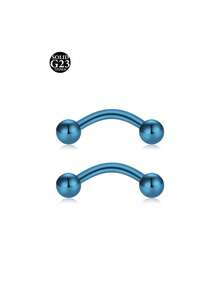 2Pcs Titanium Curved Barbells For Eyebrow Piercing, Tongue Bars 16G Lip Labret Tragus Helix Daith Cartilage Belly Piercing Jewellery 6mm/8mm/10mm/12mm