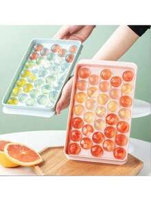 33-Cavity Plastic Ice Cube Tray With Lid - 2 Color Options, Minimalist Design | Ideal For Home & Beverage Making - Multicolor - View 8