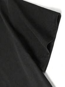 Young Boy Slogan Shark Print Round Neck Casual Short Sleeve T-Shirt - Black - View 4