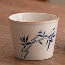 Vintage Ceramic Carafe And Mug Set. Large-Capacity Water Jug With Lid And Handle. Elegant Tea Set For Loose Tea And Cold Drinks. Small Ceramic Teapot. Retro Kung Fu Tea Kettle For Home Or Office. Portable Serving Dish, Small   With Lid. Ceramic Teacup Set. Chinese-Style Bottle With Handle For Home Or Office. - Tre xanh - Xem 12