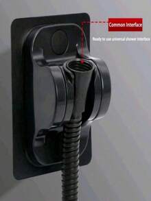 1pc Detachable Shower Caddy, Bathroom Hole-Free Shower Rack, Wall-Mounted Shower Holder, Shower Head Fixing Base, Bathroom Accessories