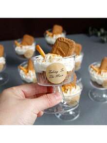 10/20pcs 110ml Striped Cake Cups (Please Confirm The Specifications And Size Before Purchasing) These Party Cups Are Suitable For Espresso, Tiramisu, Pudding, Cheesecake, Mousse, Cake Decorations, Etc. They Are Reusable And Suitable For Birthday Parties, Weddings, Halloween, New Year And Christmas Gifts