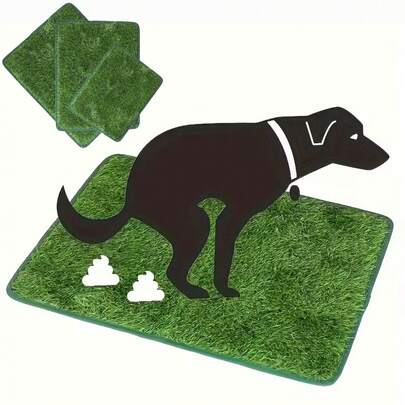 최고의 워셔블 도그 그래스 매트 - 재사용 가능, 냄새 방지, 미끄럼 방지 바닥이 있는 애완 동물 훈련 인조 잔디. 청소하기 쉬운 패드, 실내/실외에 적합. 잔디 길이: 약 2cm.