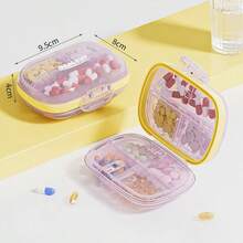 7-Day Portable Mini Pill Case, Compact Medication Organizer Box, Reminder Pill Box - Multicolor - View 10