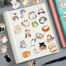 50pcs Cute Cat Stickers DIY Decoration Luggage Guitar Notebook Creative Fun Cartoon Stickers - Multicolor - View 4