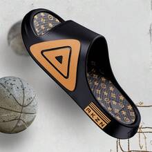 Men's Slippers, Special Printed Design, Soft Durable Non-Slip House Slippers, Suitable For Daily, Casual And Holiday Wear - Black Gold - View 6