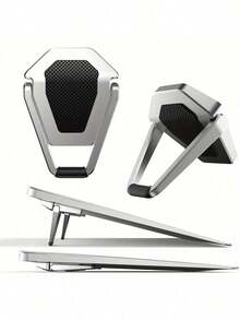 Soporte de laptop de aluminio ultraligero - Ergonómico, portátil, soporte de escritorio invisible con almohadilla de enfriamiento y soporte ajustable - Multicolor - Ver 2