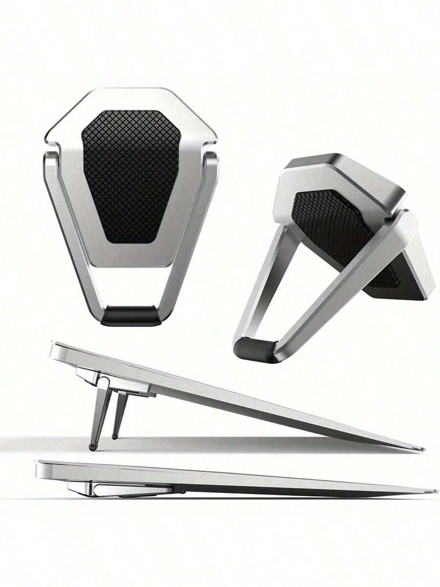 Soporte de laptop de aluminio ultraligero - Ergonómico, portátil, soporte de escritorio invisible con almohadilla de enfriamiento y soporte ajustable