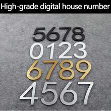 3D Acrylic Modern House Number Plaque, Self-Adhesive Wall Mounted Door Number Plate, No Electricity Needed - Durable Weather-Resistant Material - 10cm - View 2