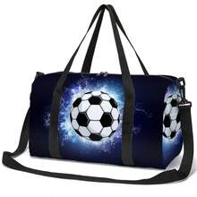 3D 足球印花旅行包，鞋子收纳包，足球行李包，大容量训练运动单肩包，多功能单肩包和单肩包，适合旅行、瑜伽、节日礼物，耐用涤纶行李包