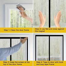 AIYYIPA Magnetic Screen Door, Smooth Auto-Close, Ventilation And Bug-Free Living Mesh Partition For French & Sliding Doors, Various Room Doors, Retractable Insect Barrier, Black Stripe Design