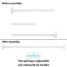 可调节伸缩杆 - 不锈钢材质，塑料端头，无需钻孔即可轻松安装，适用于浴帘、窗帘、门帘、衣物收纳和阳台晾晒，银色、黑色和白色可选，浴室装饰 - 彩色 - 查看 15