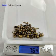 50/100个金属半球形圆形双脚铆钉，用于DIY手工制作皮革工艺包袋手提包底部保护
