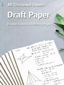 80页方格笔记本，方格纸记事本，素描本，绘图纸，便签本，笔记本，活页本，方格纸，计算草稿纸，布局纸，学生方格笔记本，素描纸，双面方格纸，便签纸，美术书，绘画书 - 黑與白 - 查看 11