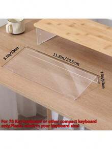 1 pieza Soporte ergonómico de teclado de acrílico, disponible en tamaños de 78 teclas y 108 teclas, esencial para trabajadores de oficina a largo plazo, diseño inclinado para una escritura cómoda, a prueba de polvo, ideal para uso doméstico y de oficina, diseño moderno para un almacenamiento fácil, bandeja para teclado, adecuado para trabajadores de oficina, programadores, redactores y aquellos que usan teclados durante períodos prolongados