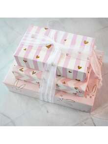 Bộ 6/12 tờ, Giấy gói quà Ngày Valentine, Giấy gói quà, Giấy gói quà sinh nhật in hình trái tim mạ vàng, Giấy gói quà - Nhiều màu - Xem 5